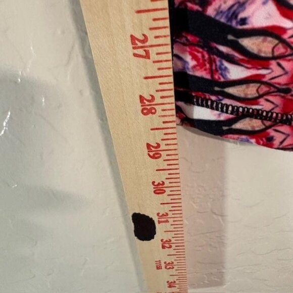 Wolven Leggings Womens Large Red Black Mandala Print High Waist Yoga Pants RPET - Picture 6 of 6